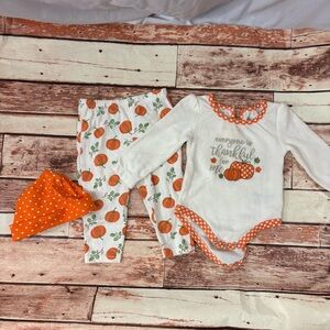 Baby Essentials White and Orange Pumpkin Set
